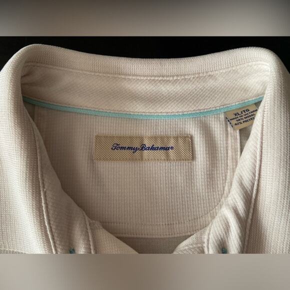 TOMMY BAHAMA Cream Colored Textured Polo size XL - Picture 4 of 8